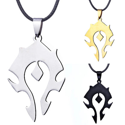 World of Warcraft Horde Alliance Logo Stainless Steel Pendant Necklace