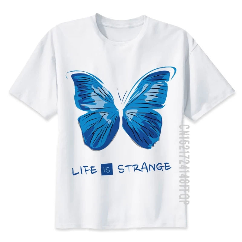 Life Is Strange Tshirt Butterflies 100% Cotton Top Short Sleeve