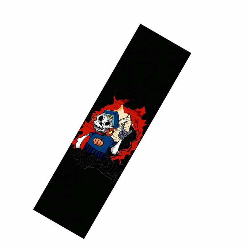 Skateboard Deck Grip Tape - Black skull Available at 2Fast2See.co