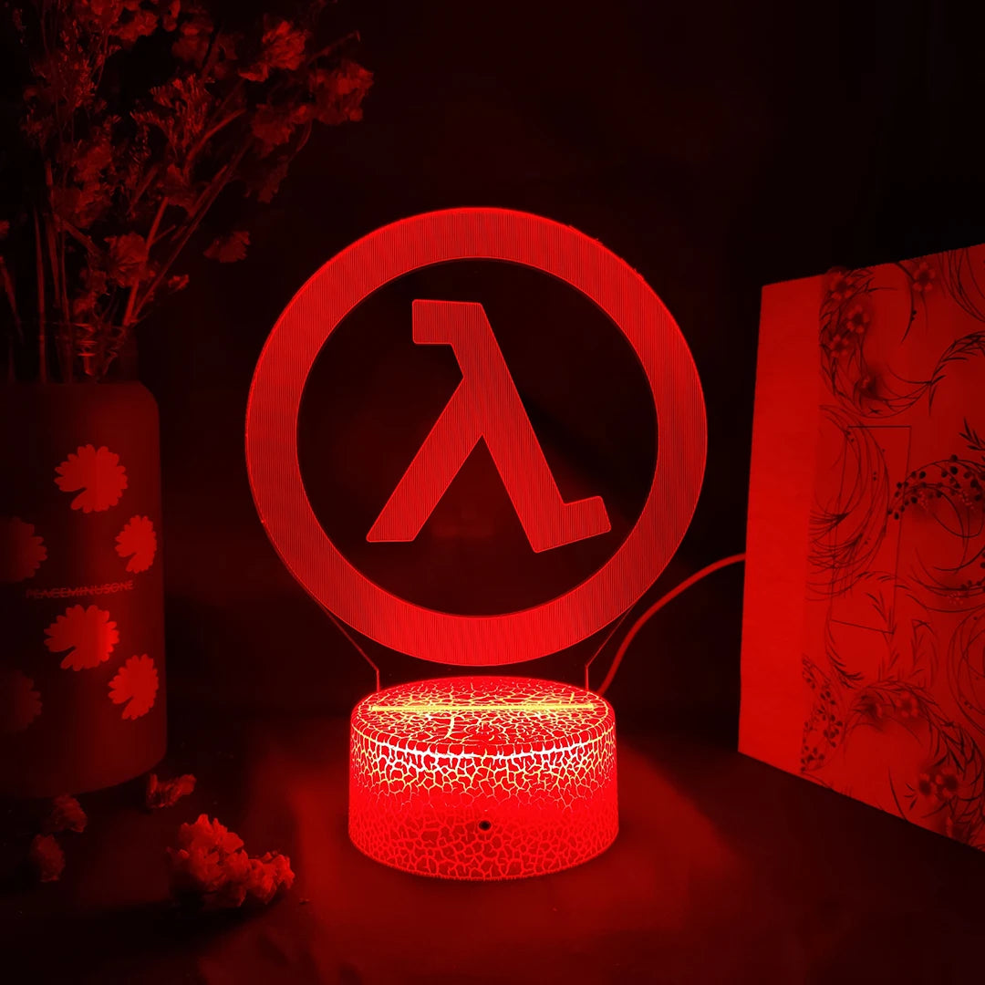 Half Life Alyx Logo Gaming 3D Led Night Room Decoration