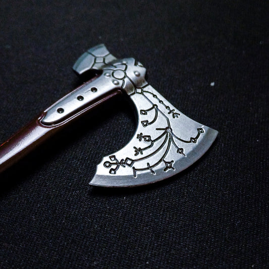 God of War Leviathan Silver Axe Keychain with Clasp