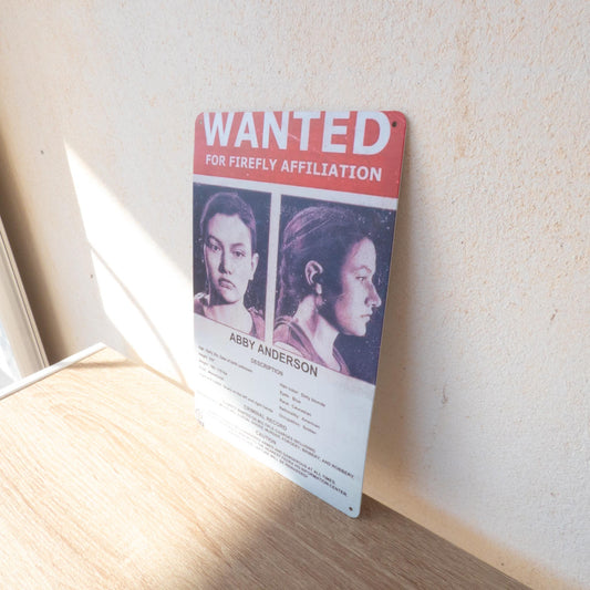 The Last of Us Abby Anderson Wanted Metal Wall Sign