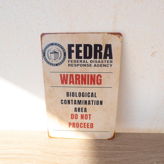 The Last of Us Fedra Metal Wall Sign - Biological Contamination Area