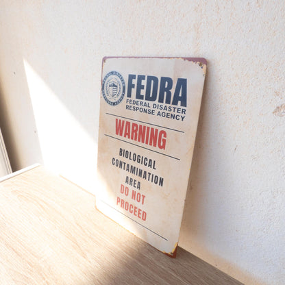 The Last of Us Fedra Metal Wall Sign - Biological Contamination Area