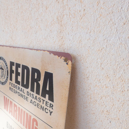 The Last of Us Fedra Metal Wall Sign - Biological Contamination Area
