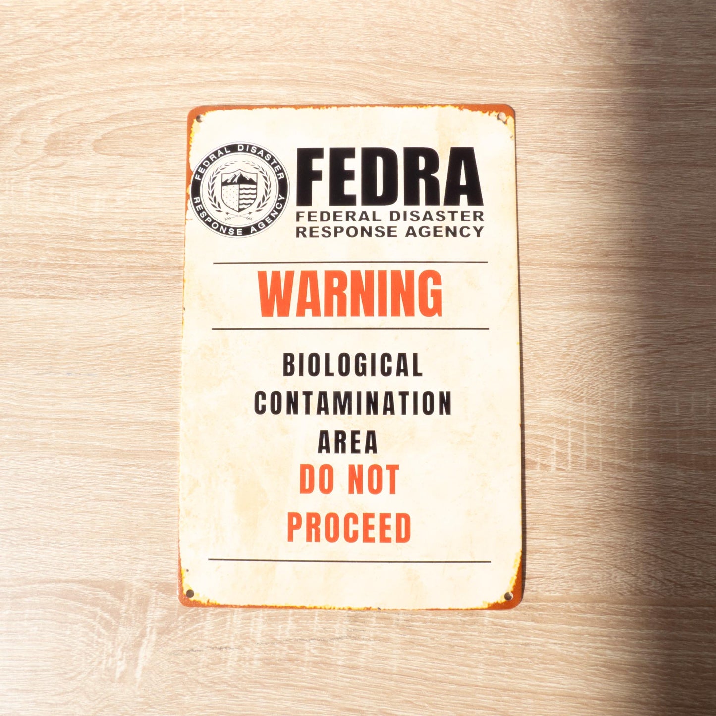 The Last of Us Fedra Metal Wall Sign - Biological Contamination Area