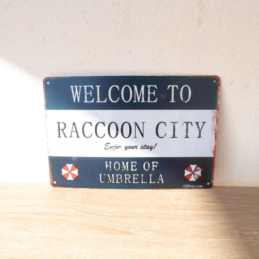 Resident Evil Welcome To Raccoon City Metal Wall Sign