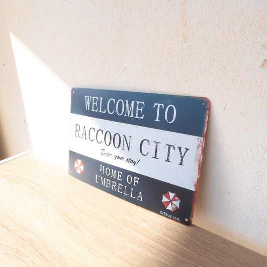 Resident Evil Welcome To Raccoon City Metal Wall Sign