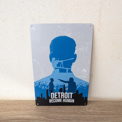 Detroit Become Human Video Game Inspired Metal Wall Tin Sign