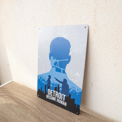 Detroit Become Human Video Game Inspired Metal Wall Tin Sign