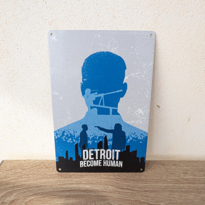 Detroit Become Human Video Game Inspired Metal Wall Tin Sign