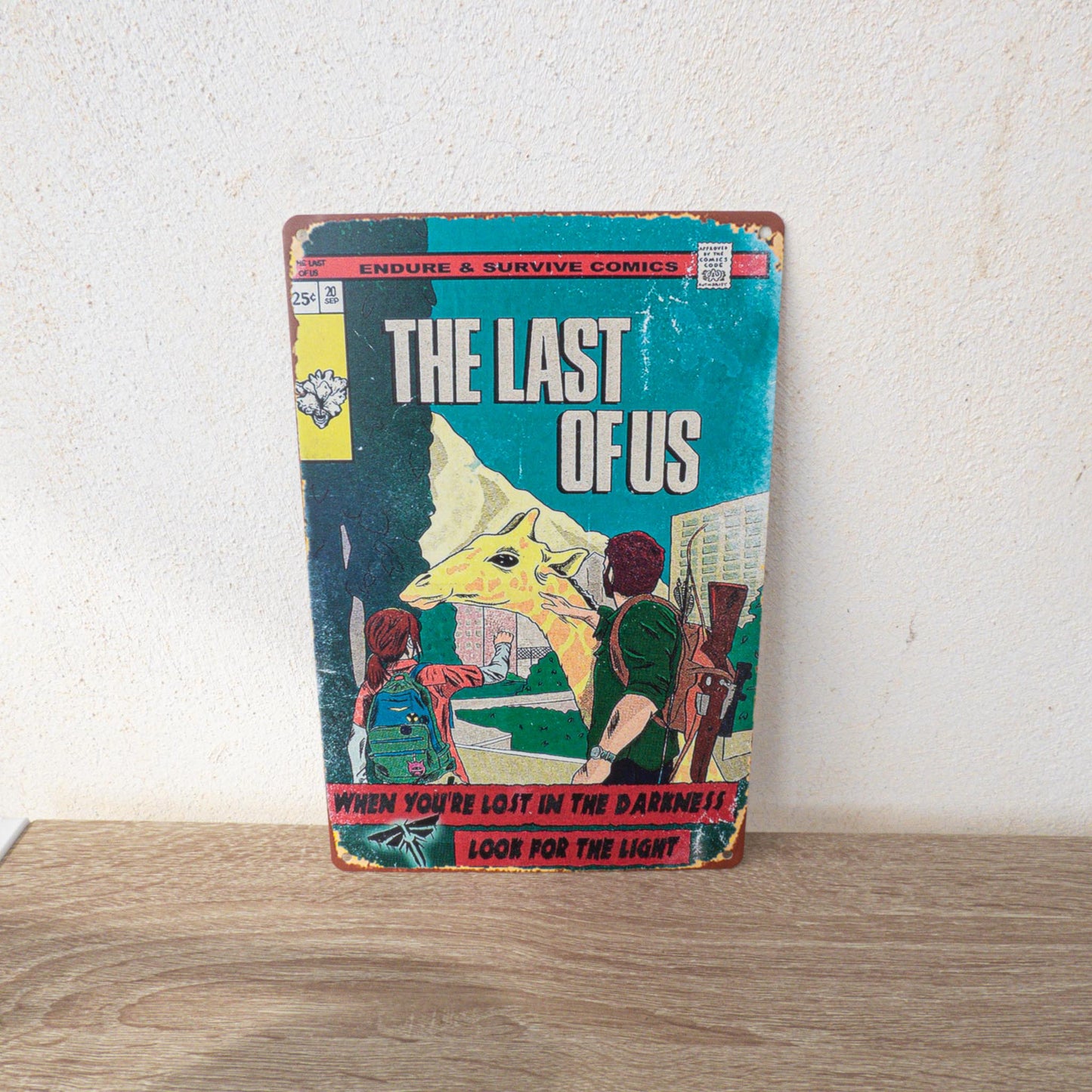 The Last Of Us Part I Ellie & Joel Giraffe Moment Metal Wall Sign