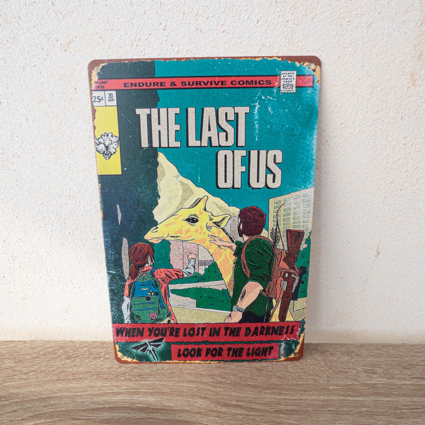 The Last Of Us Part I Ellie & Joel Giraffe Moment Metal Wall Sign
