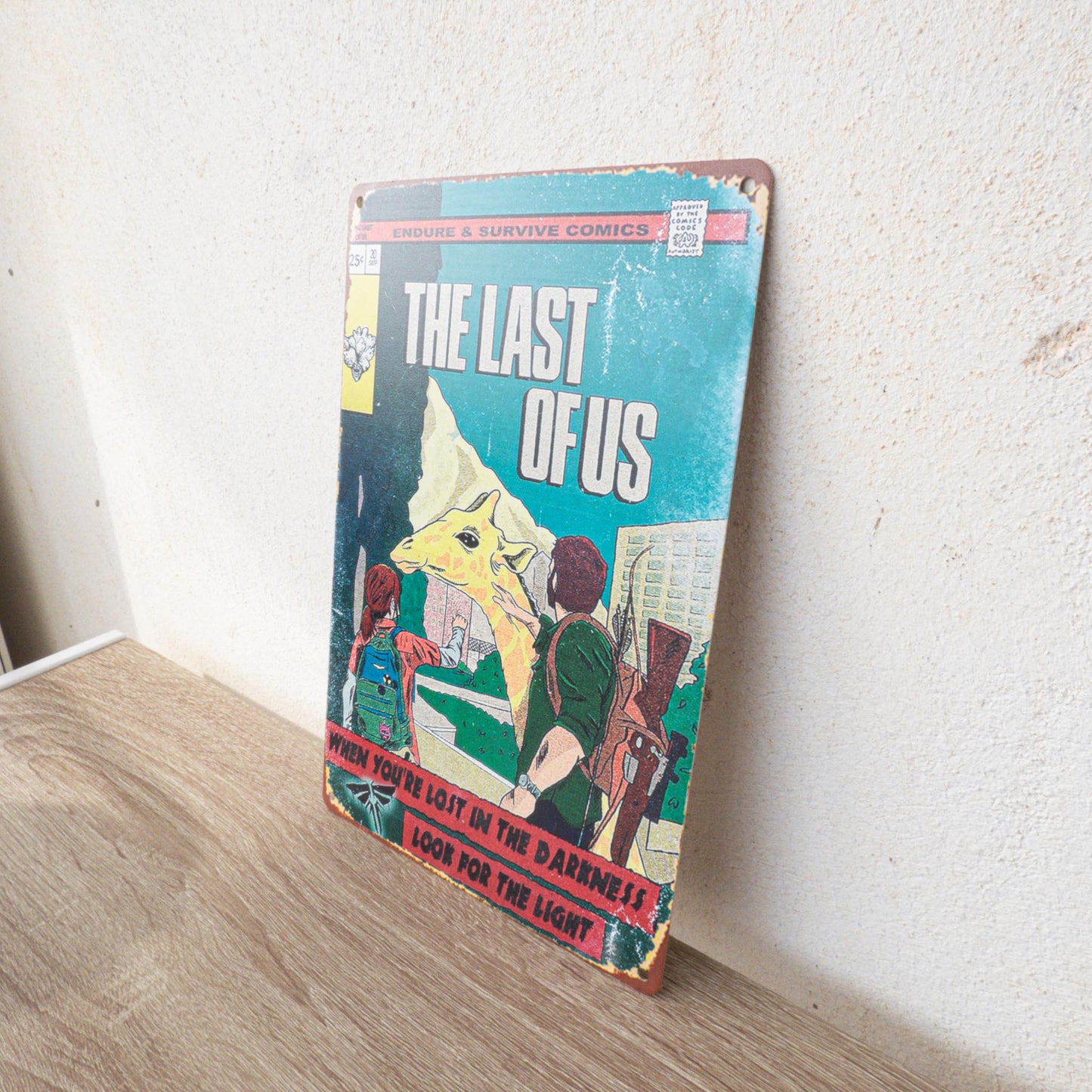 The Last Of Us Part I Ellie & Joel Giraffe Moment Metal Wall Sign