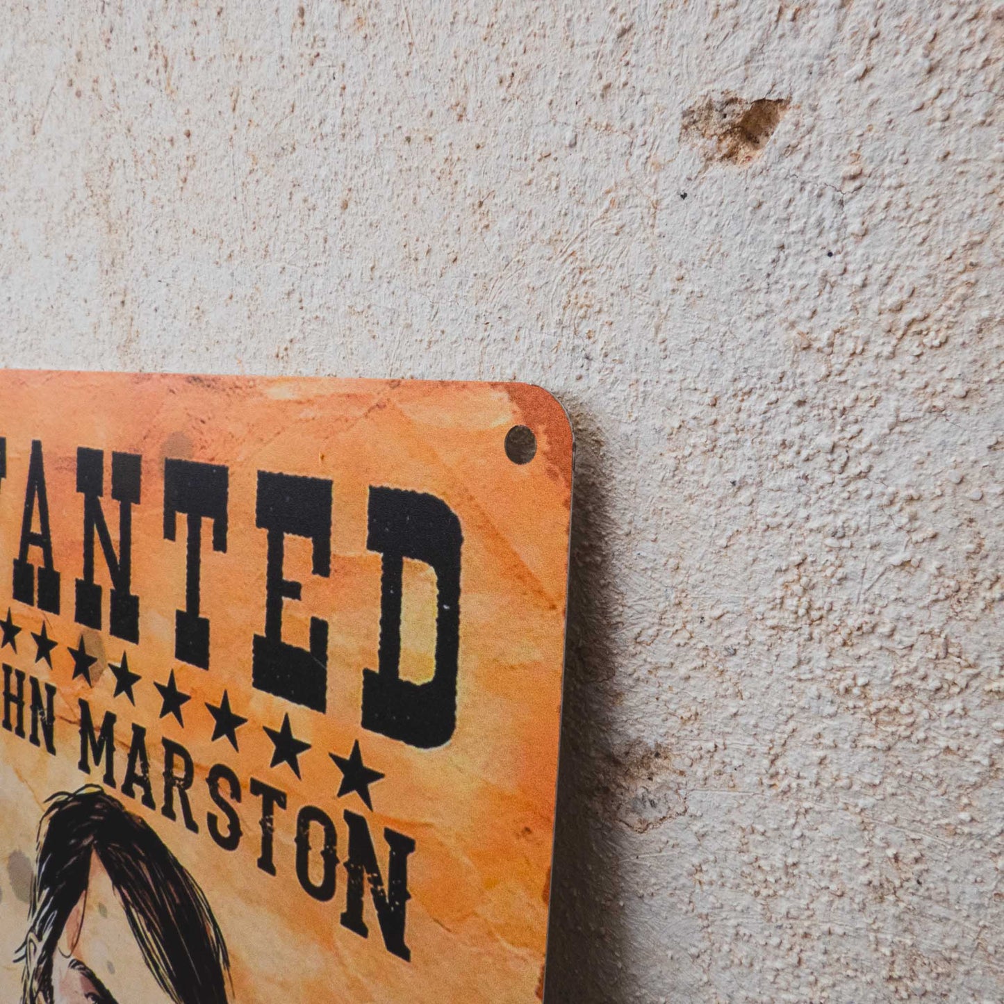 Red Dead Redemption II John Marston Wanted Fugitive Metal Wall Sign