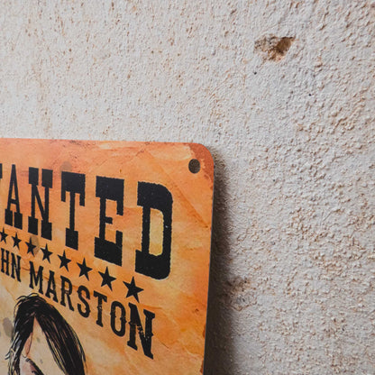 Red Dead Redemption II John Marston Wanted Fugitive Metal Wall Sign