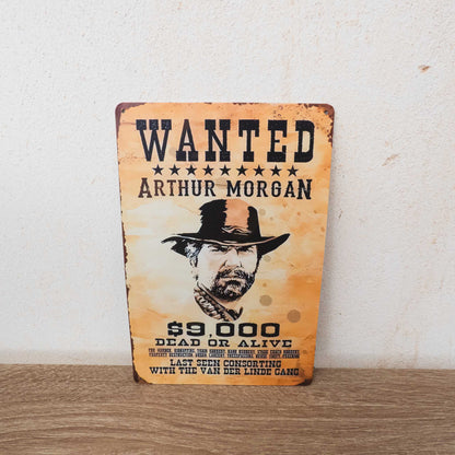 Red Dead Redemption II Arthur Morgan Wanted Metal Wall Sign