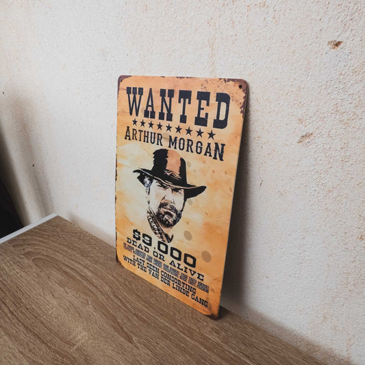 Red Dead Redemption II Arthur Morgan Wanted Metal Wall Sign