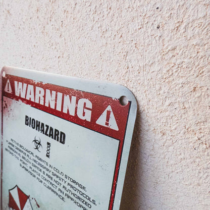 Resident Evil Warning Restricted Area Metal Wall Sign