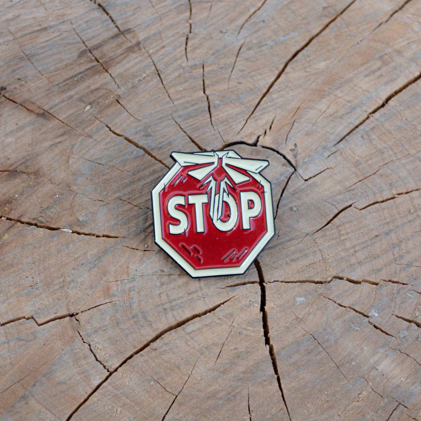 The Last of Us Stop Sign Metallic Pin