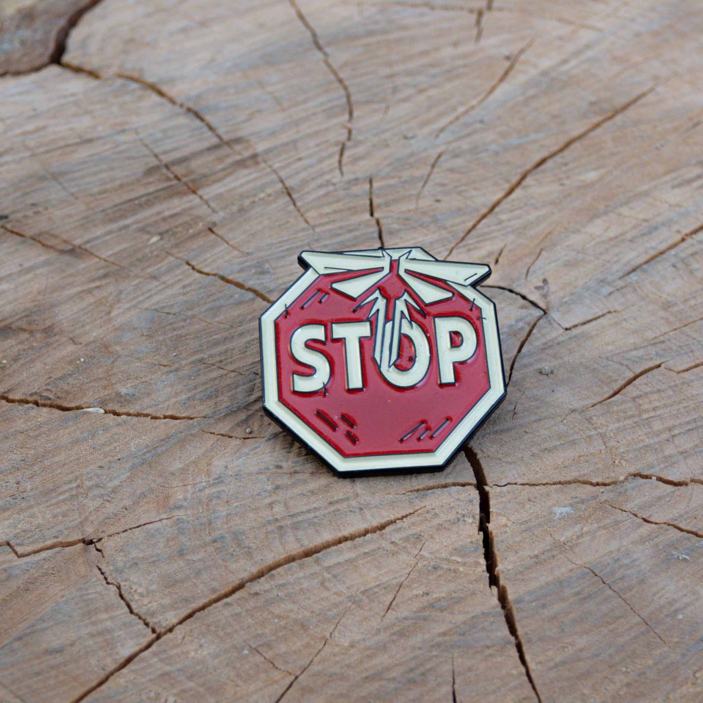 The Last of Us Stop Sign Metallic Pin
