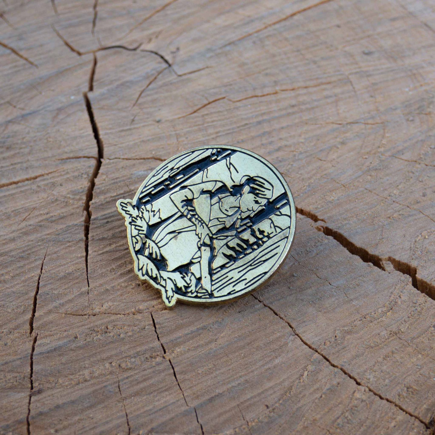 The Last Of Us Part II Ellie With Her Rifle Gold Pin Brooch