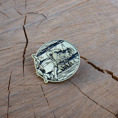 The Last Of Us Part II Ellie With Her Rifle Gold Pin Brooch