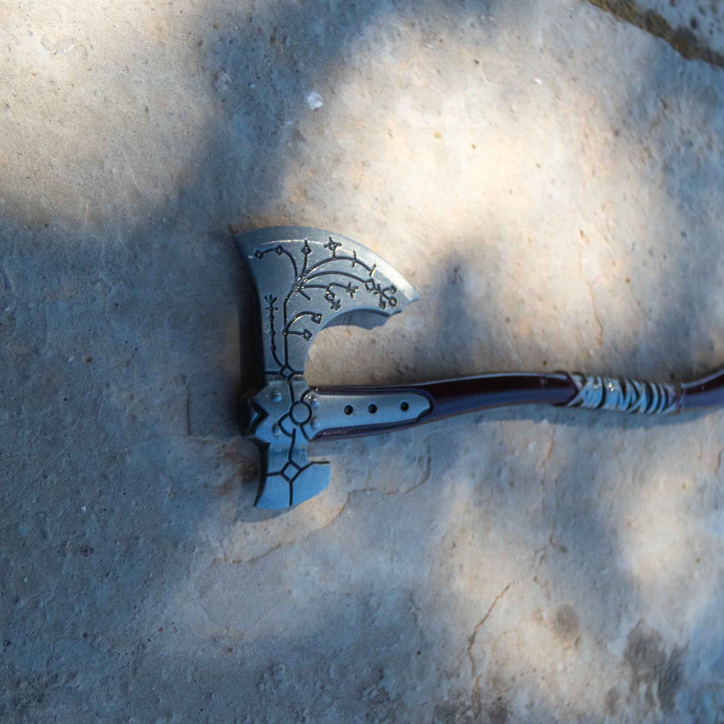 God of War Leviathan Silver Axe Keychain with Clasp