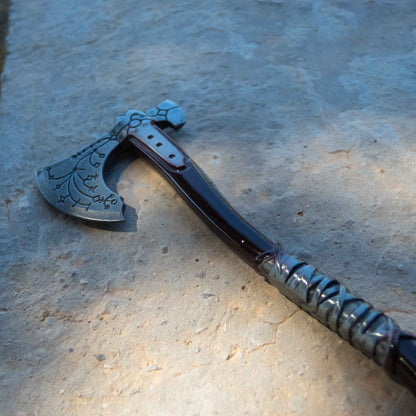 God of War Leviathan Silver Axe Keychain with Clasp