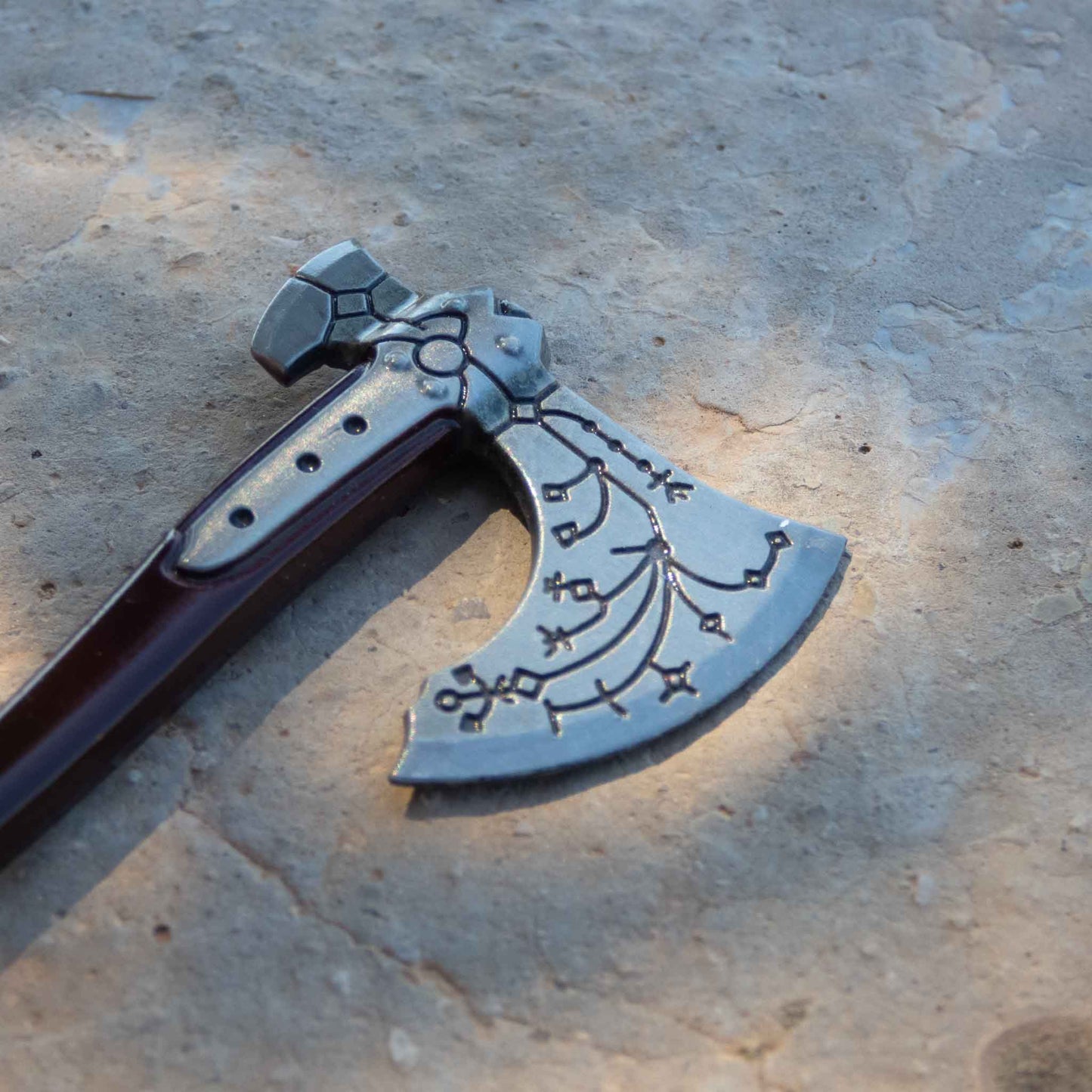 God of War Leviathan Silver Axe Keychain with Clasp