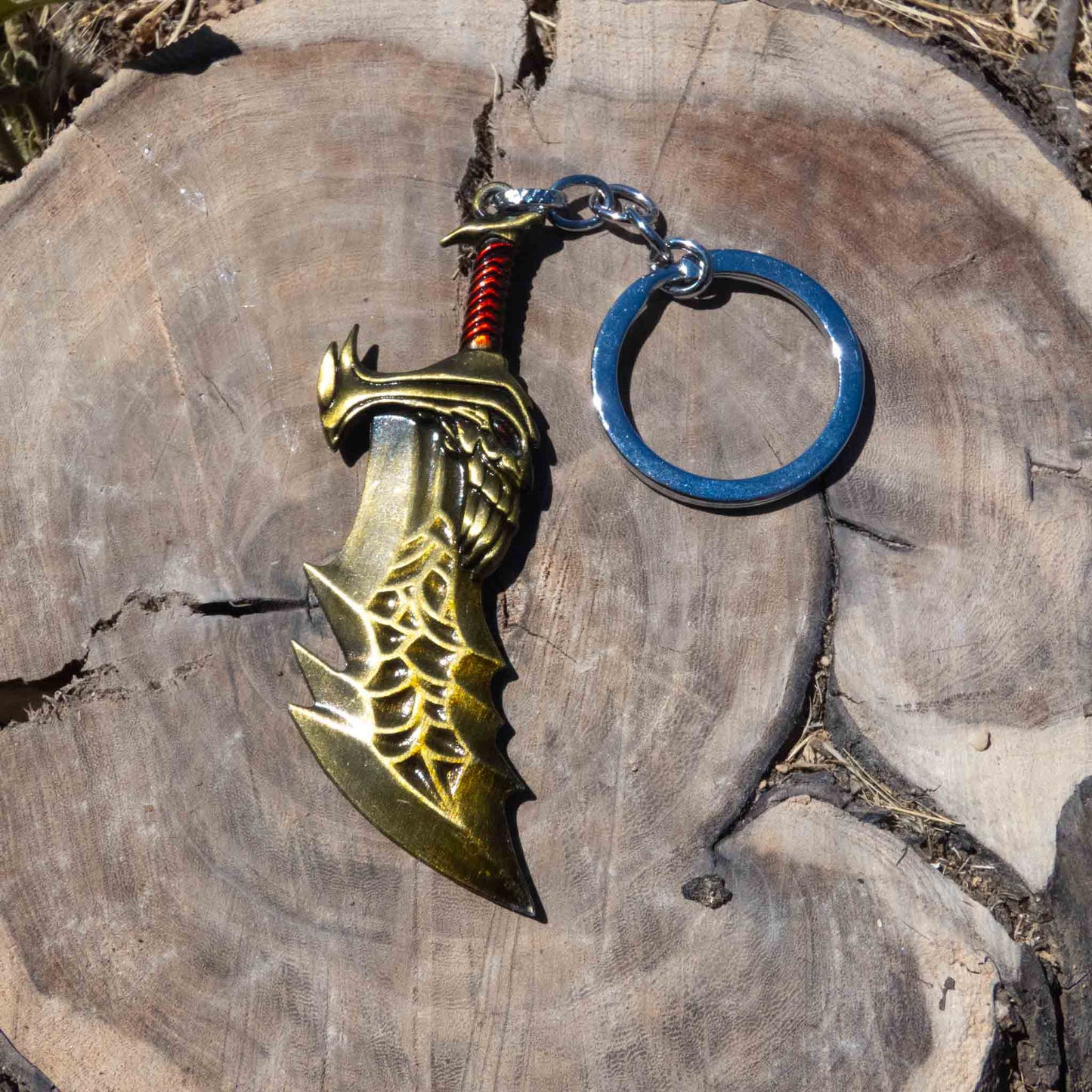 God of War Video Game Gold 9cm Blade of Chaos Keychain