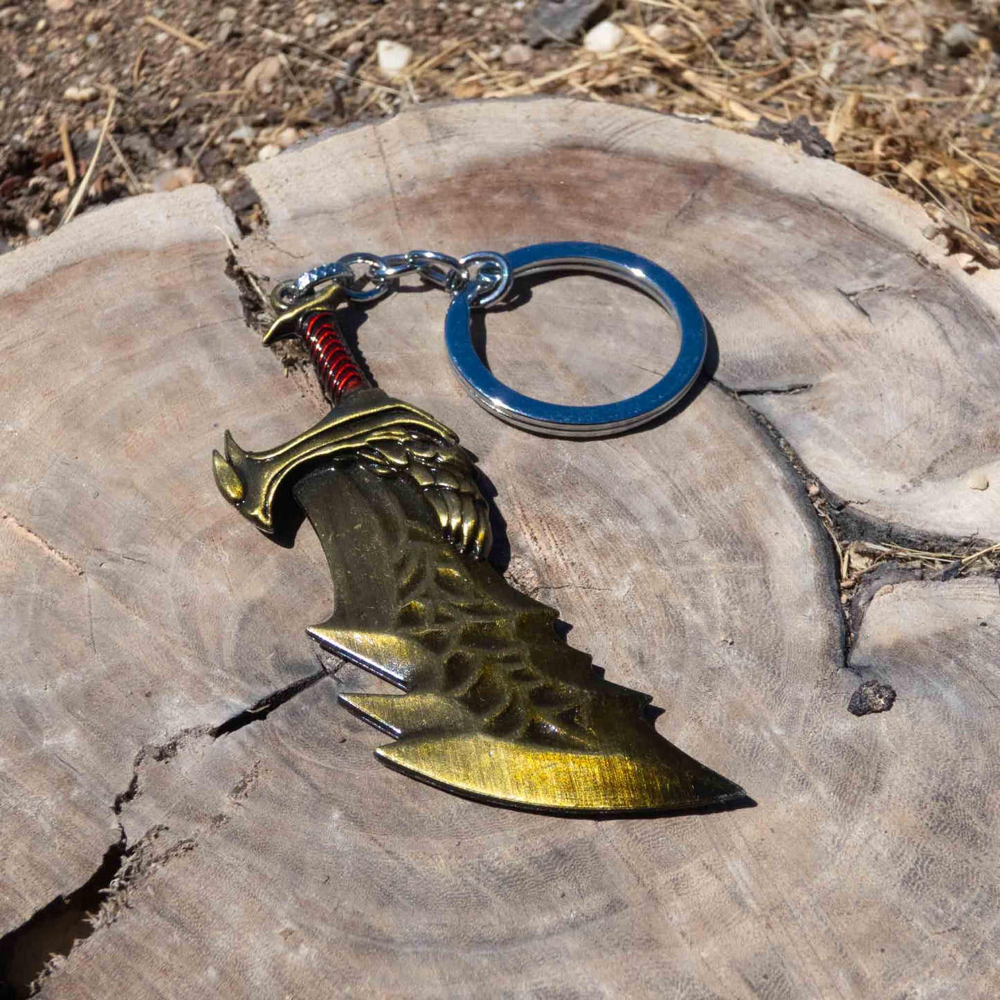 God of War Video Game Gold 9cm Blade of Chaos Keychain