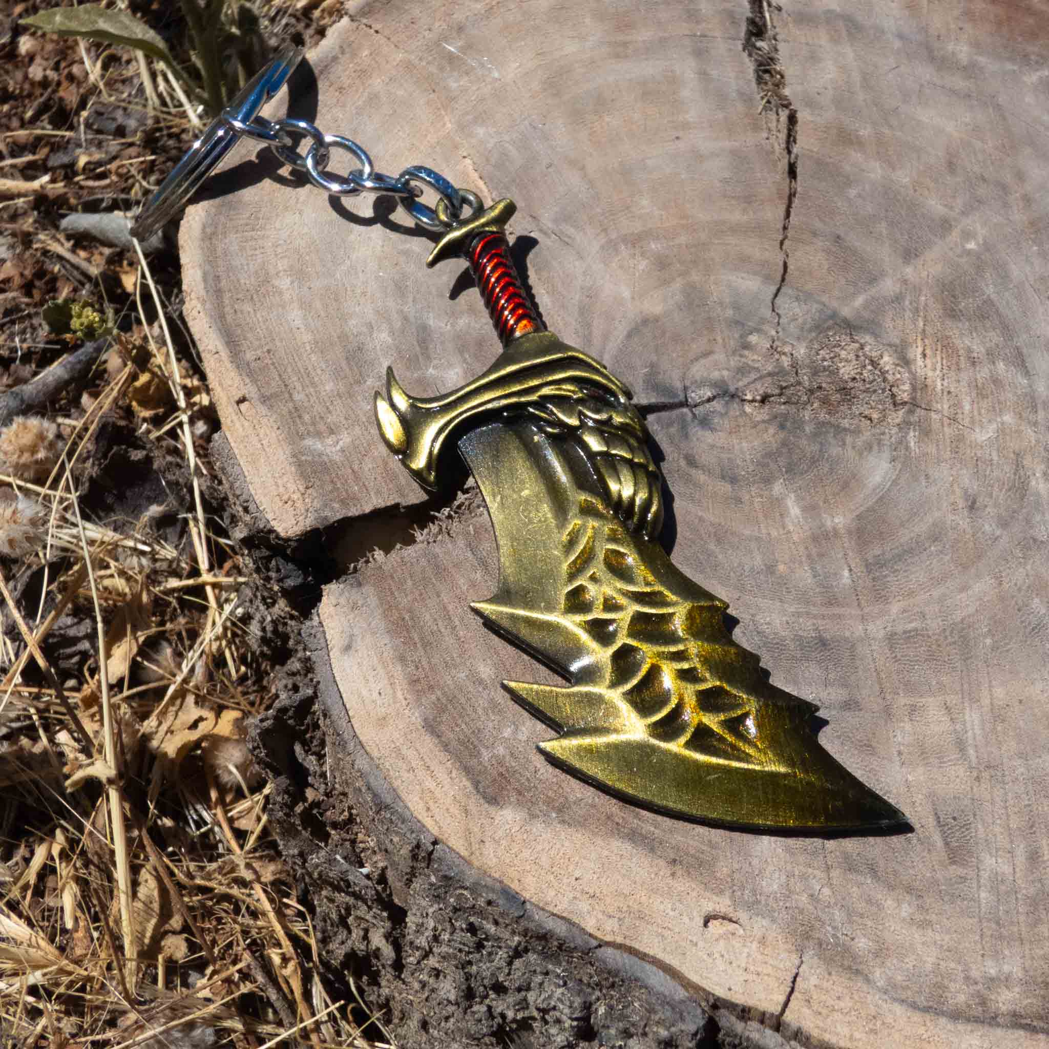 God of War Video Game Gold 9cm Blade of Chaos Keychain – 2Fast2See