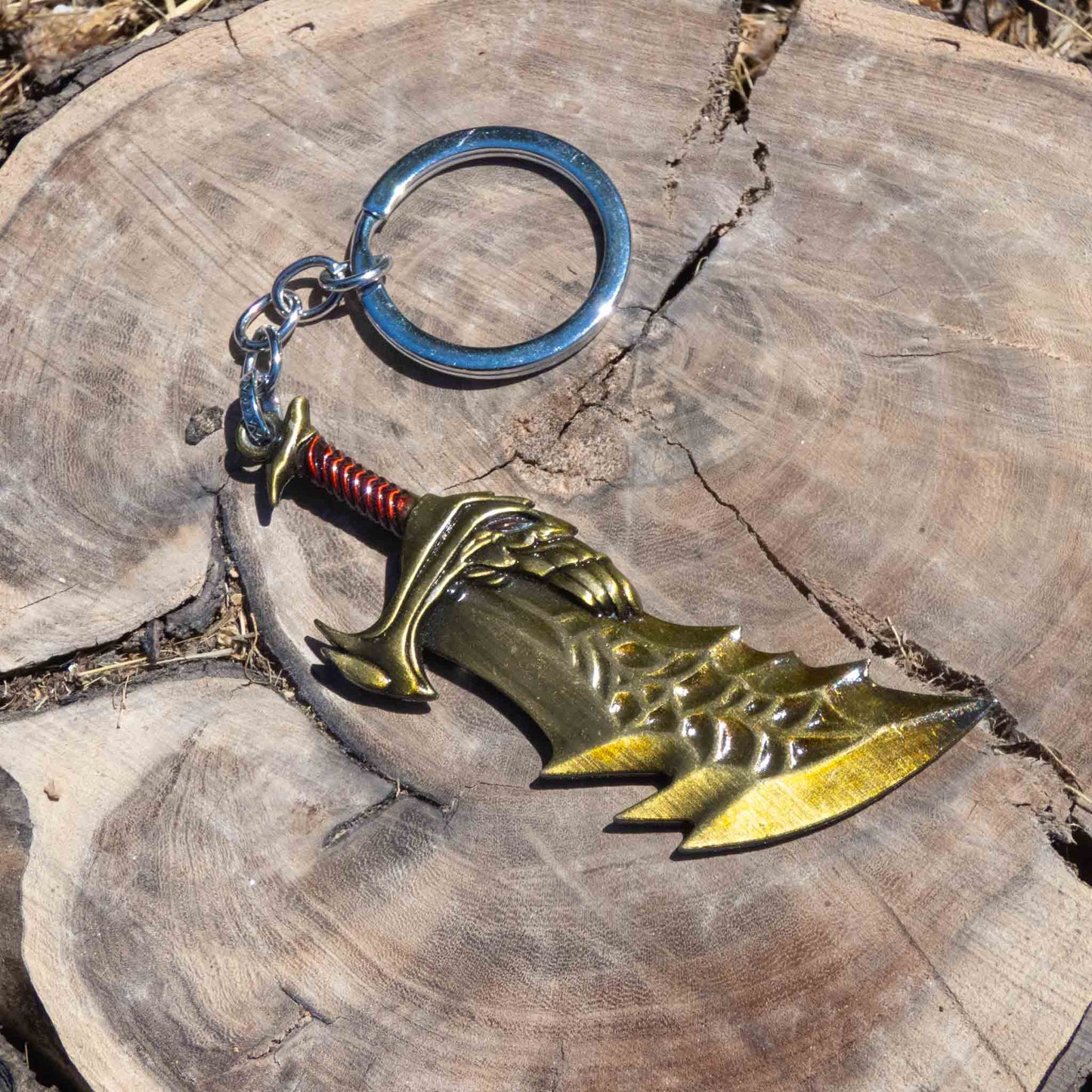 God of War Video Game Gold 9cm Blade of Chaos Keychain
