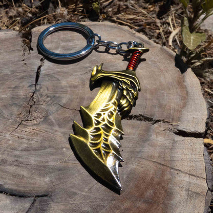 God of War Video Game Gold 9cm Blade of Chaos Keychain
