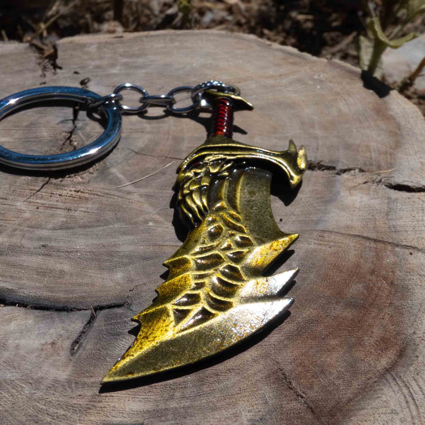 God of War Video Game Gold 9cm Blade of Chaos Keychain
