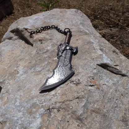 God of War Kratos Metallic Blade of Chaos Keychain With Clasp Black Red