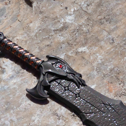 God of War Kratos Metallic Blade of Chaos Keychain With Clasp Black Red