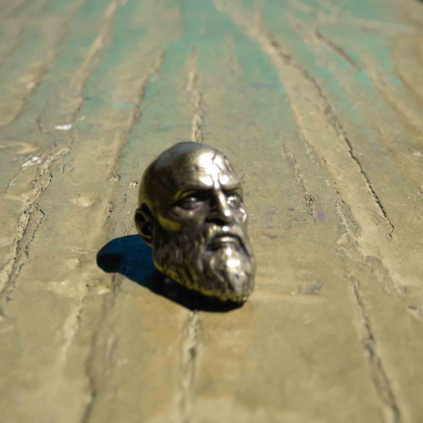 God of War White Brass Kratos Head Charm Accessory