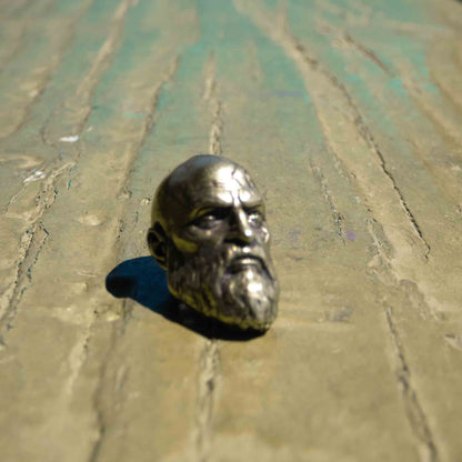 God of War White Brass Kratos Head Charm Accessory