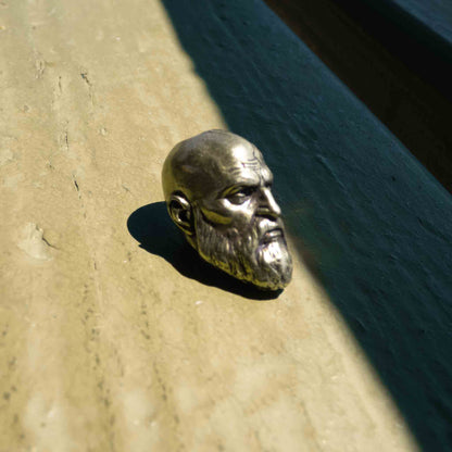 God of War White Brass Kratos Head Charm Accessory