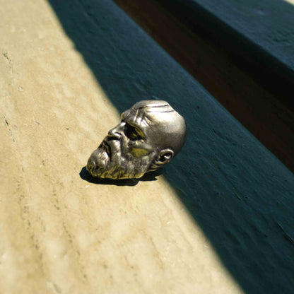 God of War White Brass Kratos Head Charm Accessory