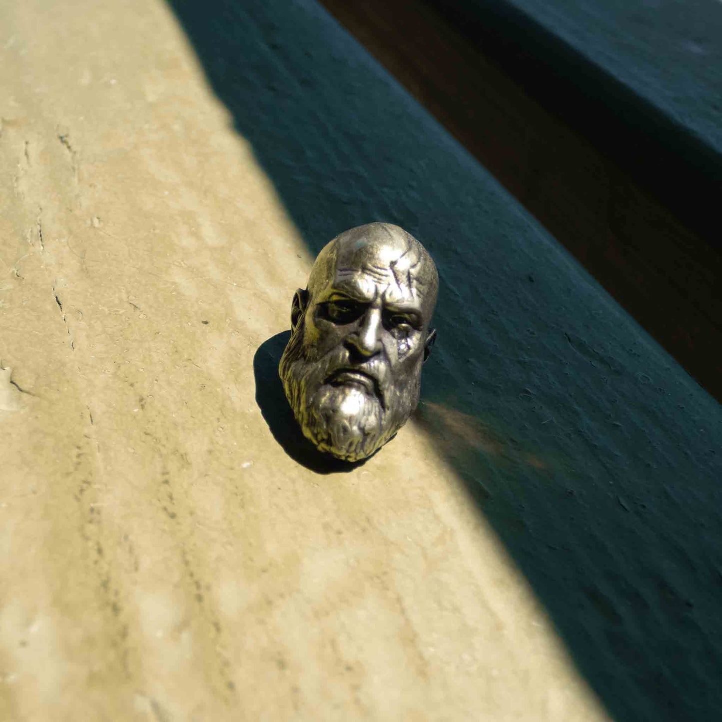 God of War White Brass Kratos Head Charm Accessory