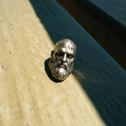 God of War White Brass Kratos Head Charm Accessory