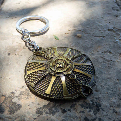 God of War Ragnarok - Kratos Gold Guardian Shield Keychain