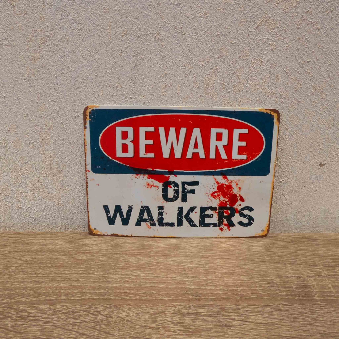 Telltales The Walking Dead Beware  of Walkers Metallic Wall Sign