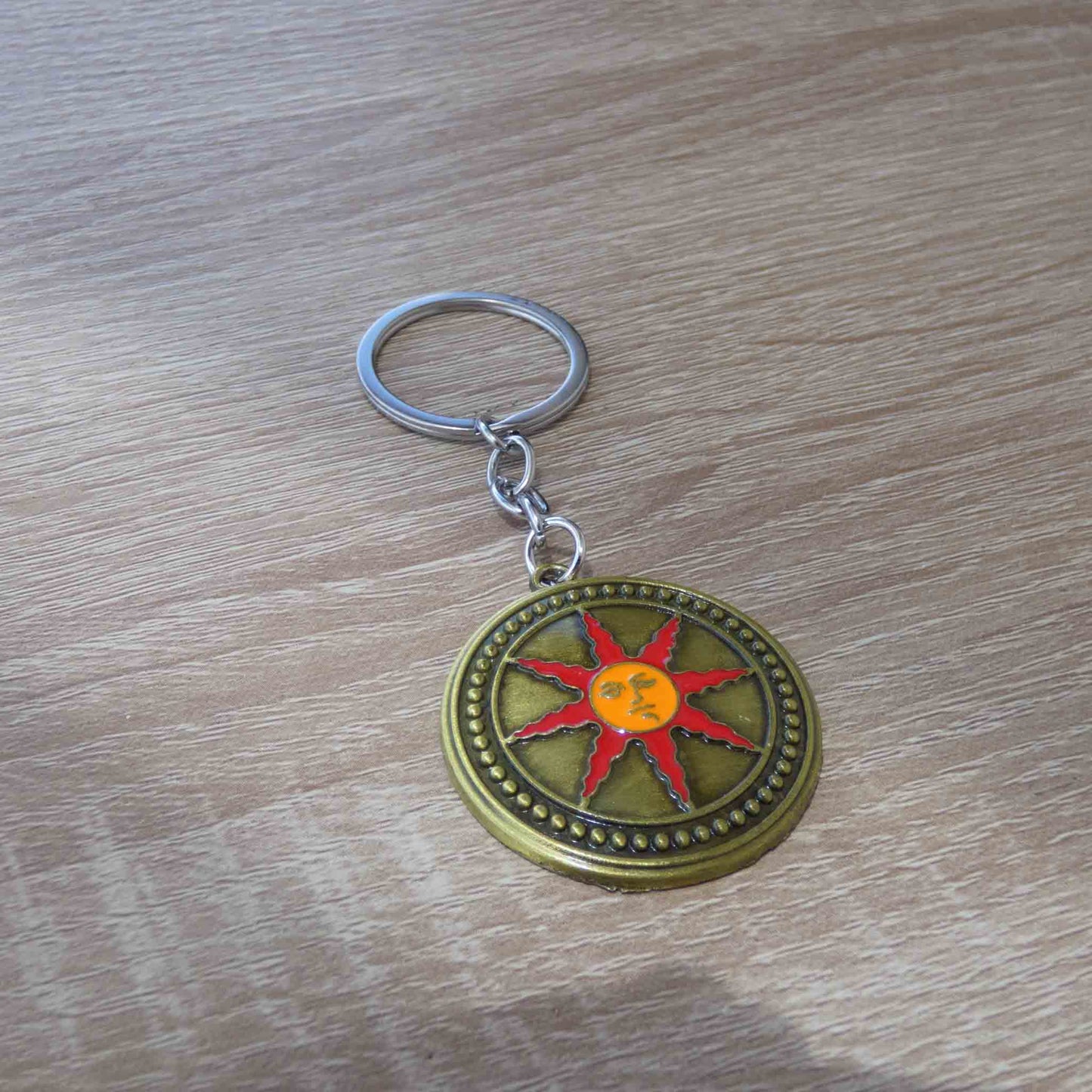 Dark Souls Warrior of Sunlight Shield Vintage Metal Keychain