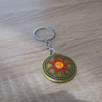 Dark Souls Warrior of Sunlight Shield Vintage Metal Keychain