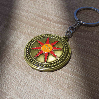 Dark Souls Warrior of Sunlight Shield Vintage Metal Keychain