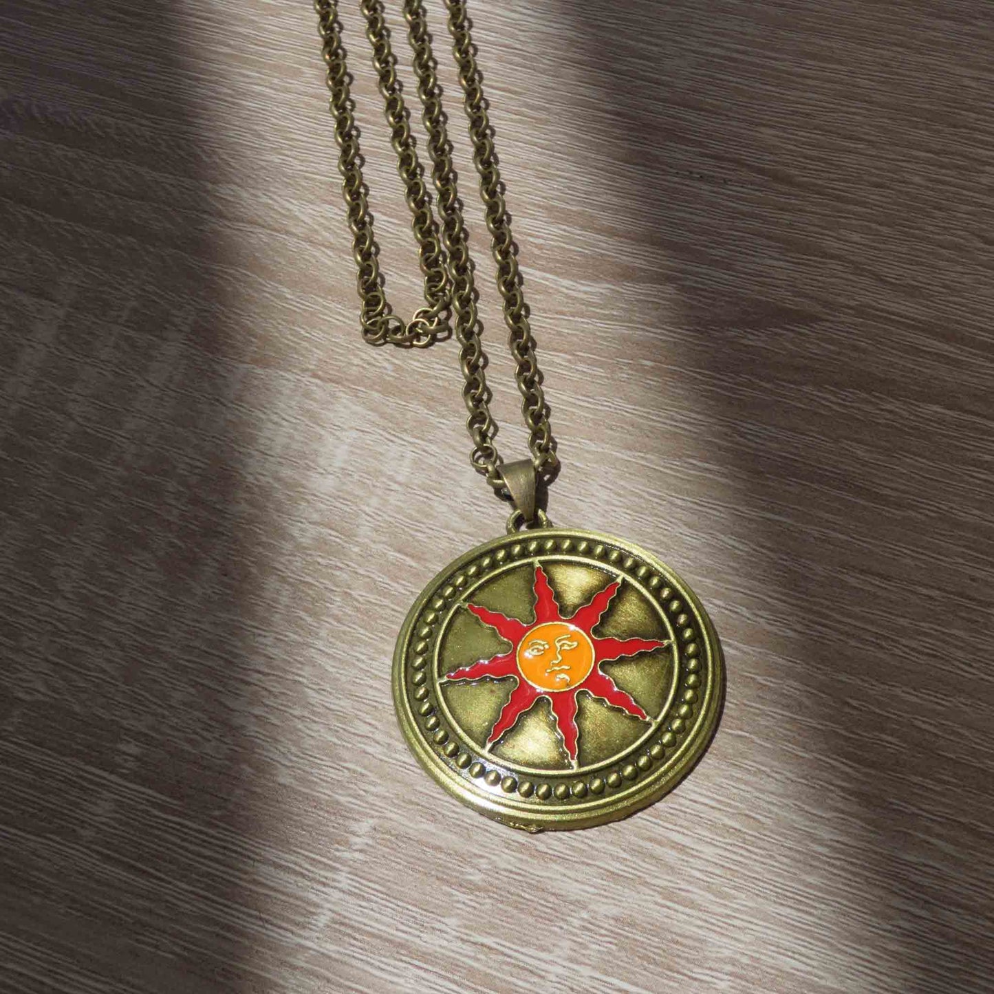 Dark Souls Warrior of Sunlight Shield Vintage Metal Necklace
